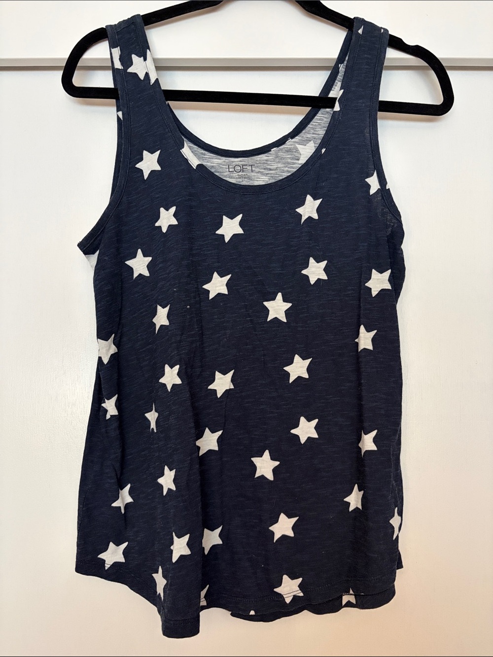 LOFT Navy Tank with White Star Print